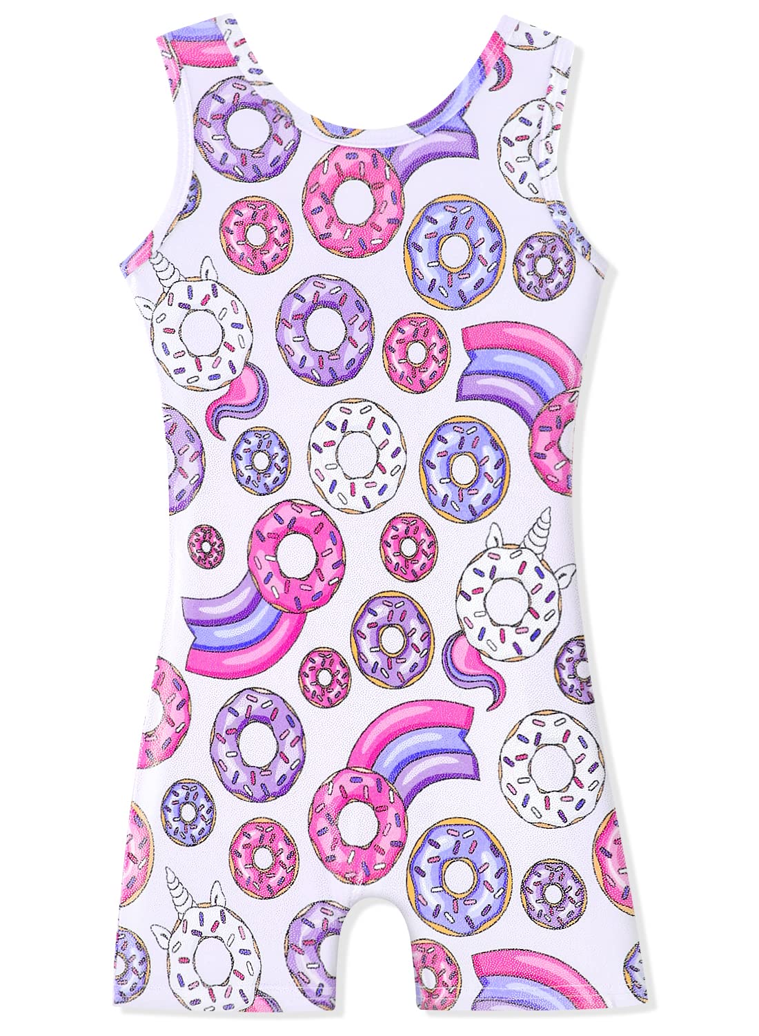 HOZIY Donut Leotards For Girls Gymnastics Size 5-6 5t Kids Light Purple Violet Leo Costume Biketard Shorts Tumbling Outfits Tumble Uniform Para Gimnasia Ninas Bodysuits Sparkle