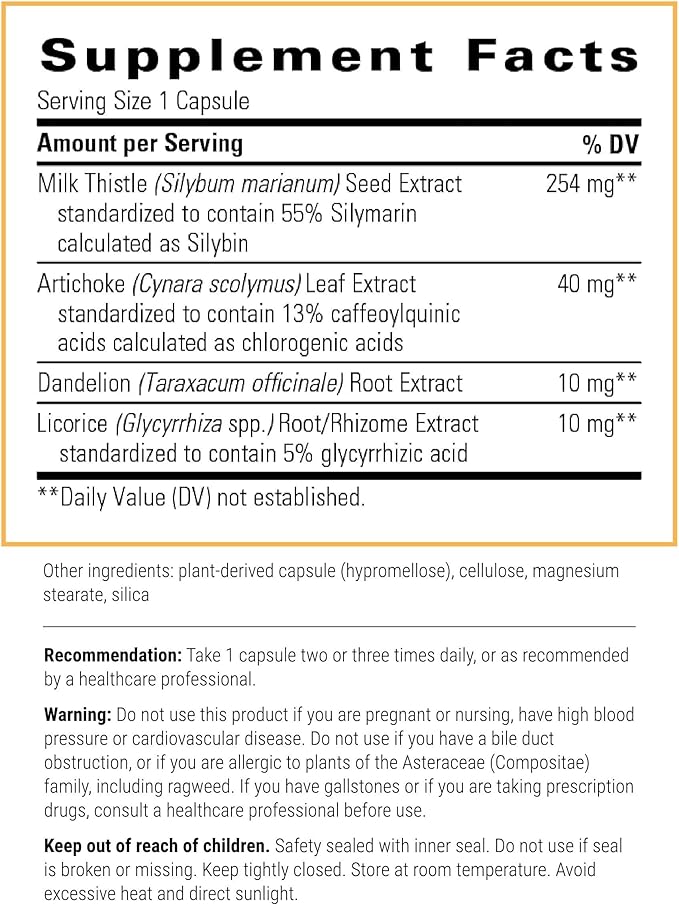 Integrative Therapeutics Super Milk Thistle X - Liver Support Formula* - Standardized to Silymarin - Liver Health Support with Artichoke Leaf, Dandelion Root & Licorice Root Extracts* - 120 Capsules