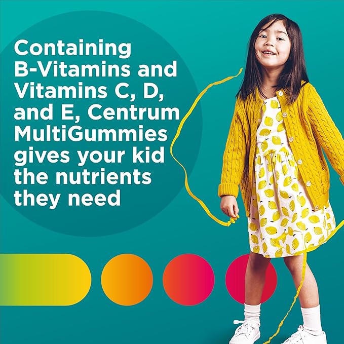 Centrum Kids Multivitamin Gummies, Tropical Punch Flavor Made With Natural Flavors, Stocking Stuffer, 150 Count, 150 Day Supply