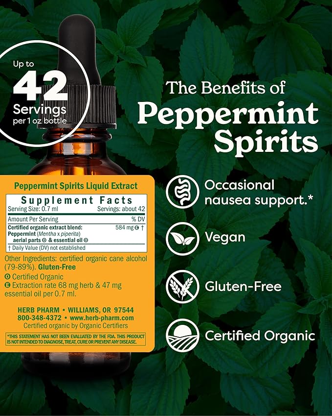 Herb Pharm, Peppermint Spirits Organic, 1 Fl Oz