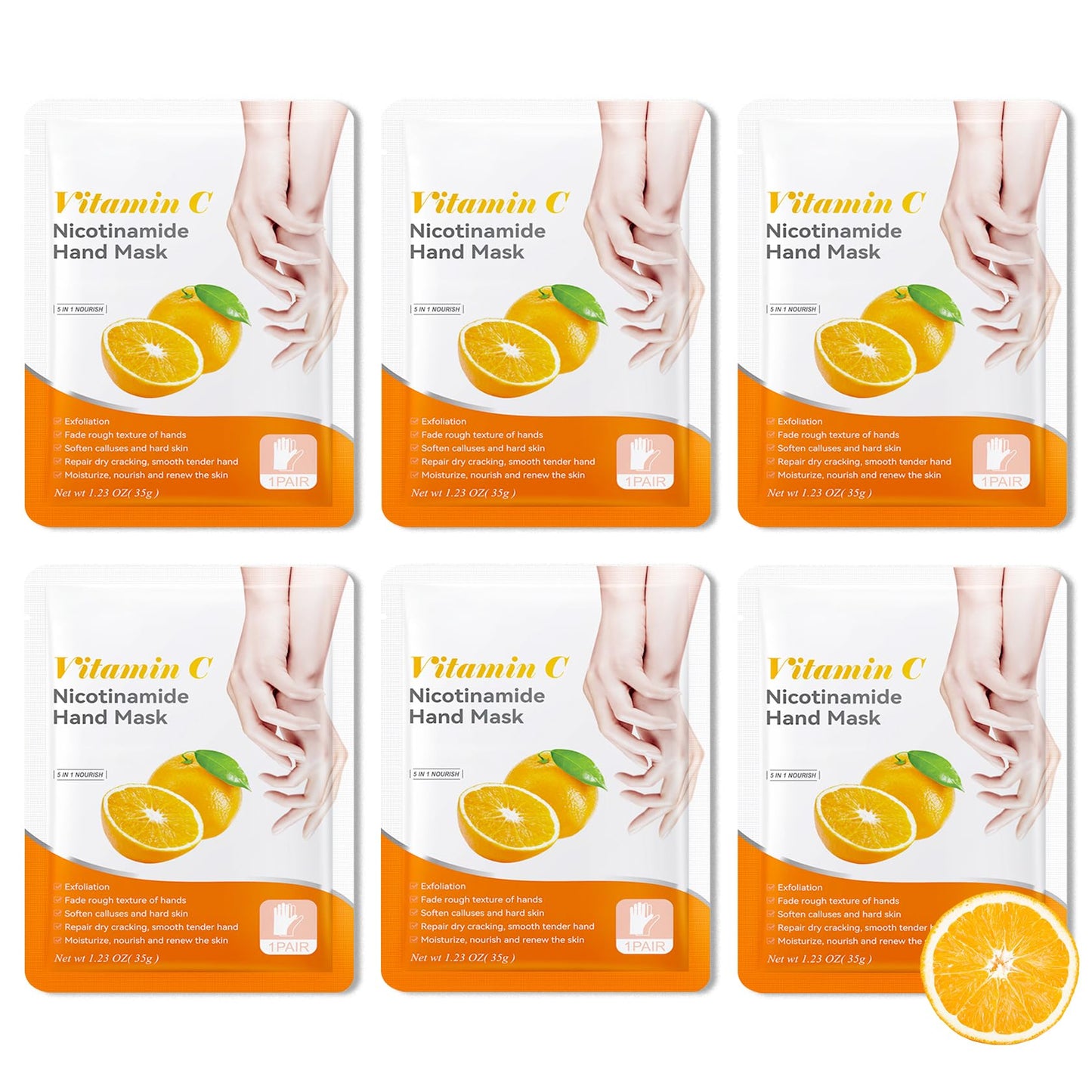 JunKuJK 6PCS Hand Masks,Hydrating Hand Masks Moisturizing Gloves Overnight for Dry Cracked Hands,Daily Hand Care Hand Masks Gift Set for Women and Men D