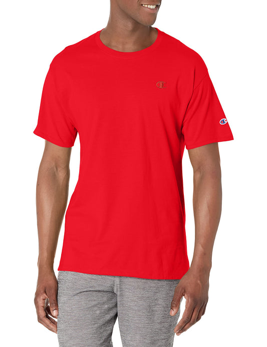 Champion mens Classic Jersey Tee Shirt, Scarlet, Small US