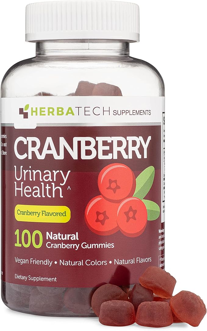 Cranberry Gummies Supplement for Women, Men, and Kids (100 Count, 1000mg) Cranberry Gummies for Urinary Tract Health Made in The USA
