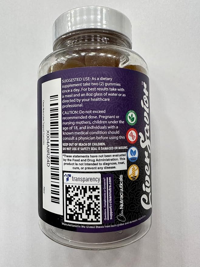 Clean Nutra Liver Cleanse Detox & Repair Gummies | Milk Thistle Gummy Liver Support Vitamins | Dandelion, Artichoke, Aloe Vera, Ginger, Berberine, Lemon, N-Acetyl-L-Cysteine, Turmeric Supplement HCL