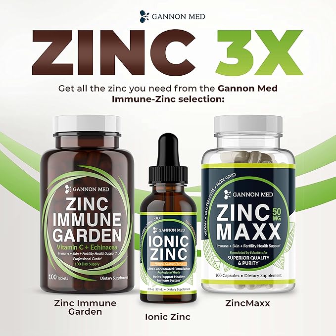 Chelated Zinc 50mg Immune Garden Vitamin C 800mg Zinc Supplements Echinacea 600mg/Tablet - Immunity + Skin + Reproductive Health Minerals, Zinc Chelate Immune Booster for Kids & Adults