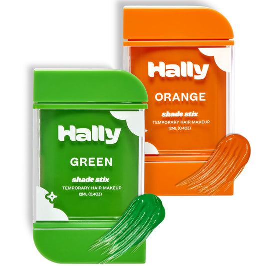 HALLY Shade Stix | Green & Orange Bundle | Temporary Hair Color for Kids | Ditch Messy Hair Spray Paint, Chalk, Wax & Gel | One-Day, Wash-Out Hair Dye | Washable & Safe | Hair Makeup for Boys & Girls