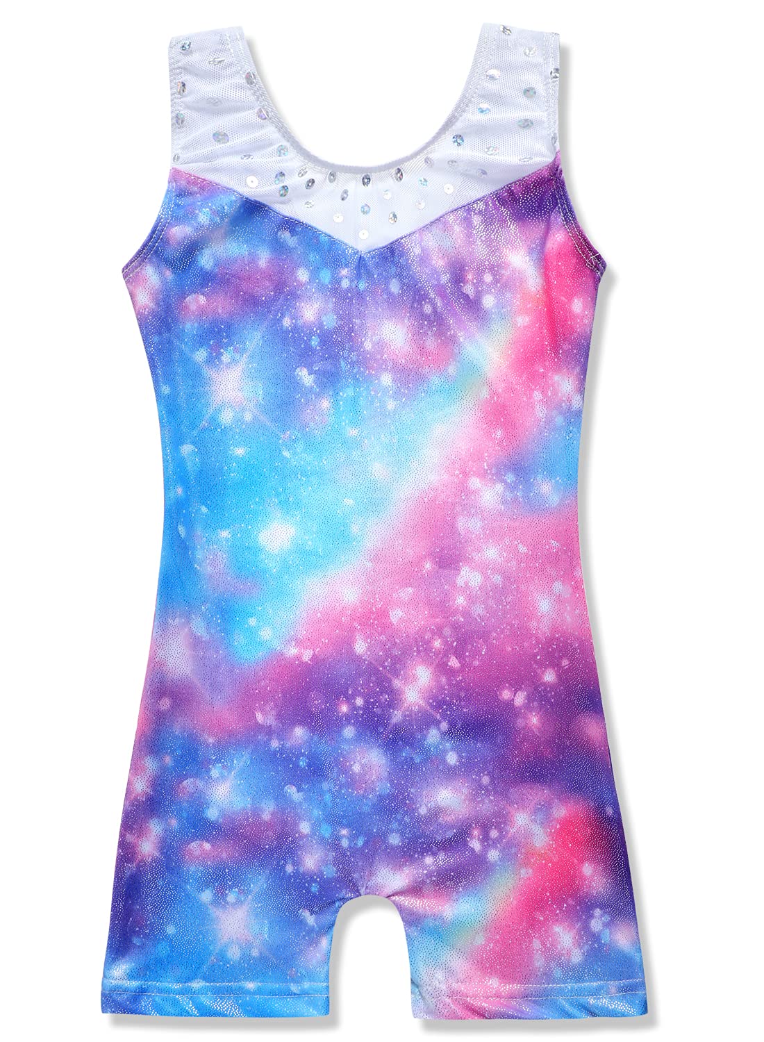 Leotards for Girls Gymnastics 3t 4t Tollder Dance Leotard Athletic Dance Wear Shiny Rainbow Sparkle Biketard (Rainbow, 3-4T)