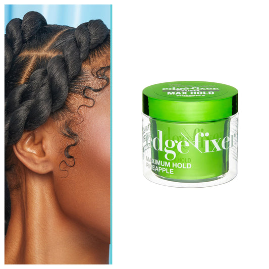 KISS COLORS & CARE Maximum Hold Edge Fixer, Non-Greasy Gel Formula Infused With Biotin B7, 24 Hour Hold, ‘Pineapple’ Scented, 3.38 Fl. Oz. (100 ml)