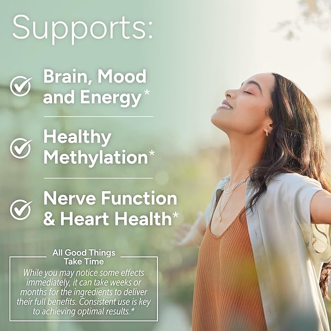 L-Methylfolate 15mg plus Methyl B12, D3, Taurine & NAC | 5-MTHF (Bioactive B9) Premium-Grade | Methylated Vitamins to Support Mood, Nerve Health & Methylation* | Methylfolate Supplement | 30 Capsules