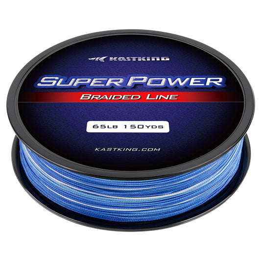 KastKing Superpower Braided Fishing Line, Blue Camo, 8LB, 150 Yds