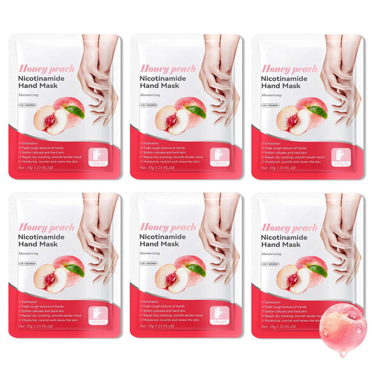 JunKuJK 6PCS Hand Masks,Hydrating Hand Masks Moisturizing Gloves Overnight for Dry Cracked Hands,Daily Hand Care Hand Masks Gift Set for Women and Men E