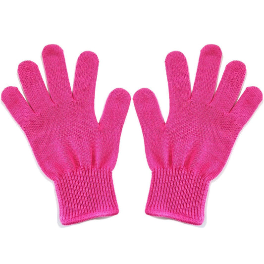 Lessmon 2 Professional Heat Resistant Gloves for Hair Styling Heat Blocking for Curling, Flat Iron and Curling Wand Suitable for Left and Right Hands, Pink