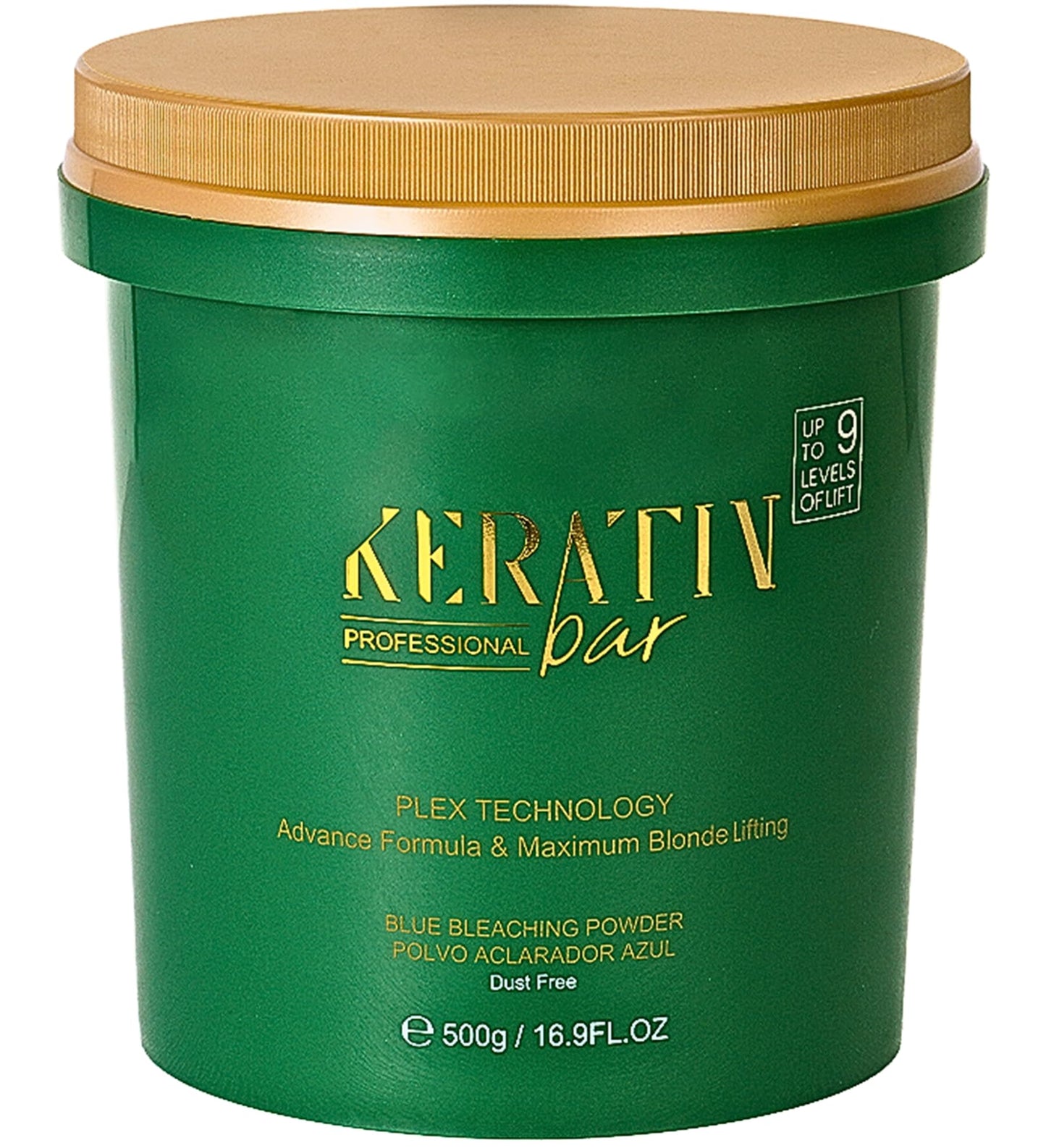 KERATIN BAR Professional Blue Bleaching Powder - Plex Technology - Lifts up to 9 Shades - Maximum Lifting Extra Strength Lightener Hair Highlights All Type & Highlighted Hair - Dust Free - 16.9 oz