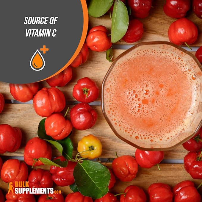 BulkSupplements.com Acerola Cherry Extract Powder - Natural Vitamin C Supplement, Acerola Cherry Powder - Vegan & Gluten Free, 500mg per Serving, 5kg (11 lbs) (Pack of 5)