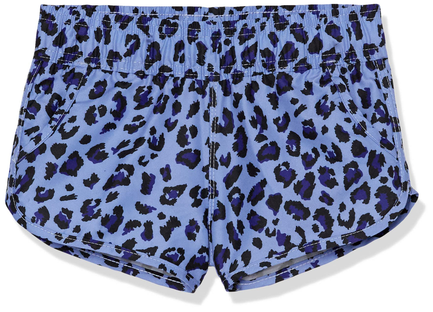 Kanu Surf Girls' Standard Isabel UPF 50+ Quick Dry Elastic Waist Boardshort, Beach Leopard Purple, 6