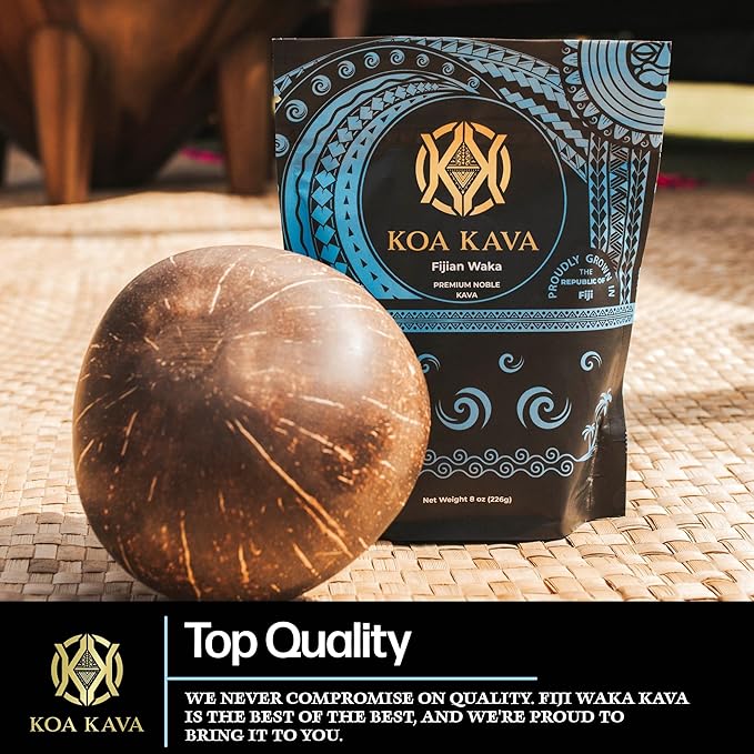 Koa Kava Fiji Kava Powder- Premium Noble Waka Kava Tea made from Lateral Kava Root in Savusavu, Fiji. 1 LB, 16 Ounce