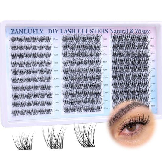 Lash Clusters Wispy Eyelash Clusters Natural CC Curl Cluster Lashes zanlufly Wispy Individual Lashes 180Pcs Eyelash Extension 10 12 14MM DIY Lash Extension