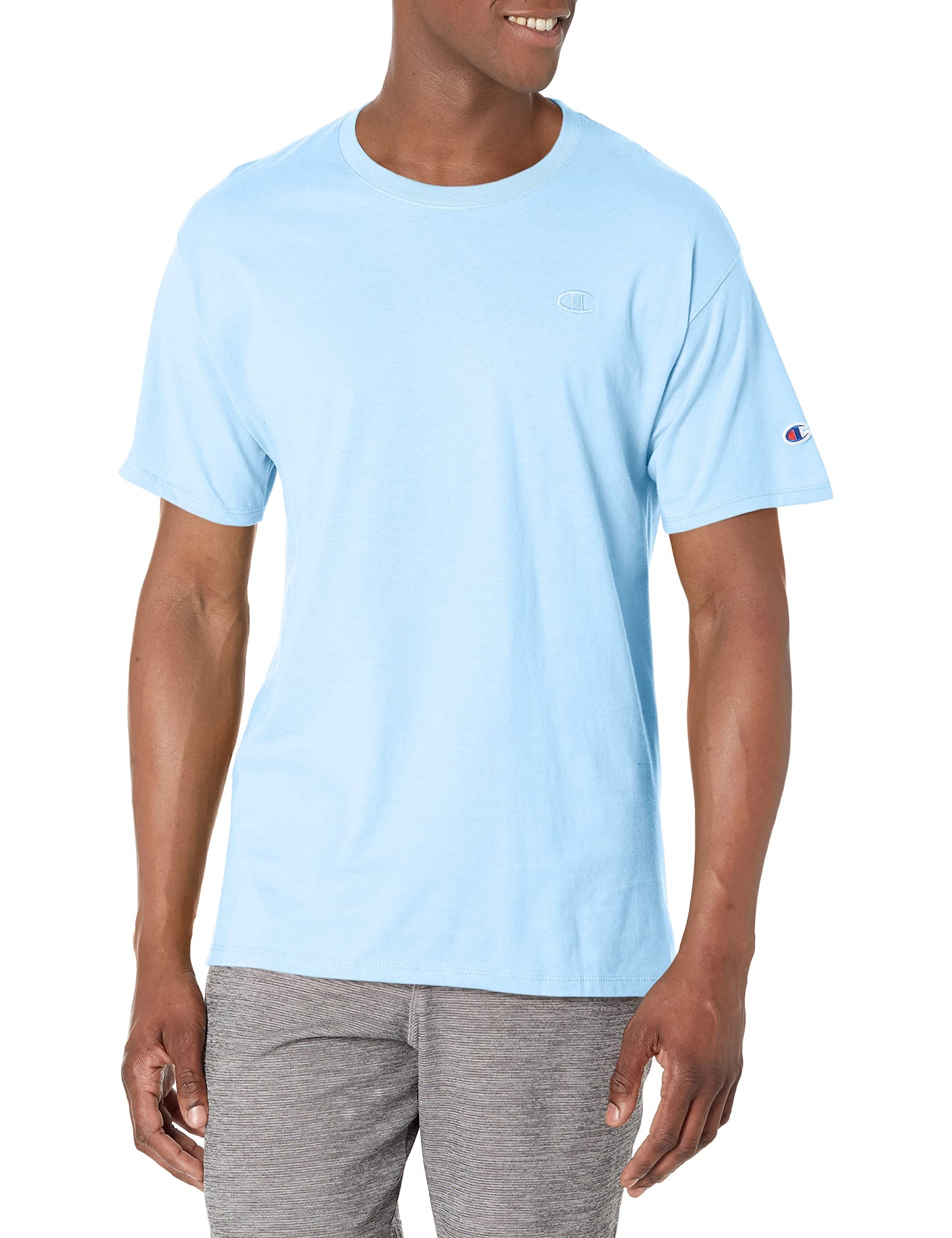Champion mens Classic Jersey Tee Shirt, Swiss Blue, Small US
