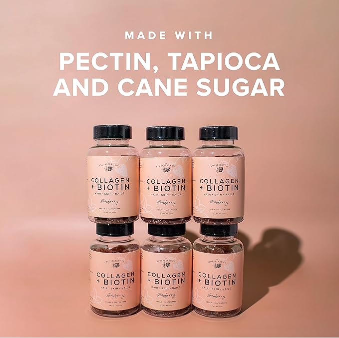 Collagen + Biotin Gummies + Aronia Berries Natural Hair and Nails Supplement