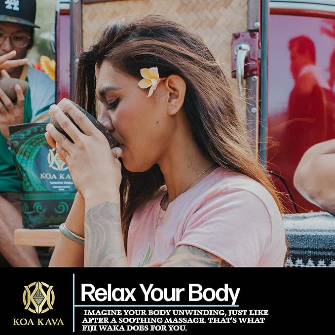 1 Kilogram (2.2 Pounds) Premium Fiji Waka from Koa Kava with a Drawstring Kava Strainer