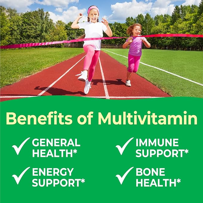 Kids Multivitamin with Iron & Minerals Chewable Tablets - Mixed Fruit Flavor - Vegetarian, GMO-Free, Nut Free - Dietary Supplement - Digestive Support for Children - 120 Chewables",