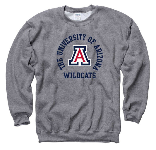 Campus Colors Adult Team Spirit Crewneck (Arizona Wildcats - Graphite, Small)