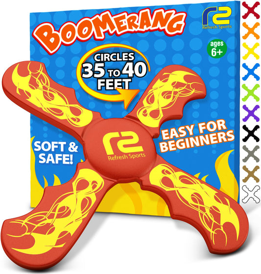 Boomerang for Kids - It Really Does Fly Back - Fun & Easy to Use Toy Gifts for Boys & Girls - Soft Foam Design Allows for Safe Play & Great Beginner Toy Gift Idea Kids Boy Birthday Gift Ideas Stuffers