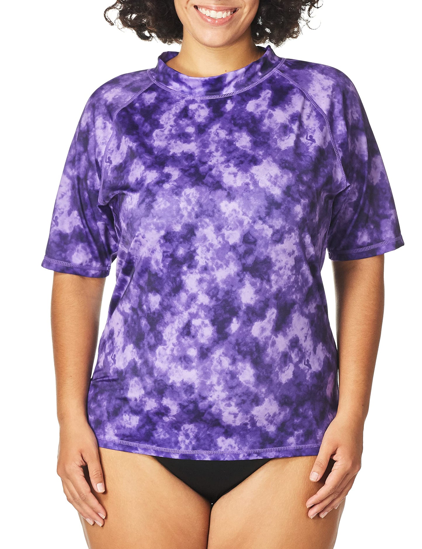 Kanu Surf Women's Plus-Size UPF 50+ Active Rashguard & Workout Top, Purple Haze, 1X