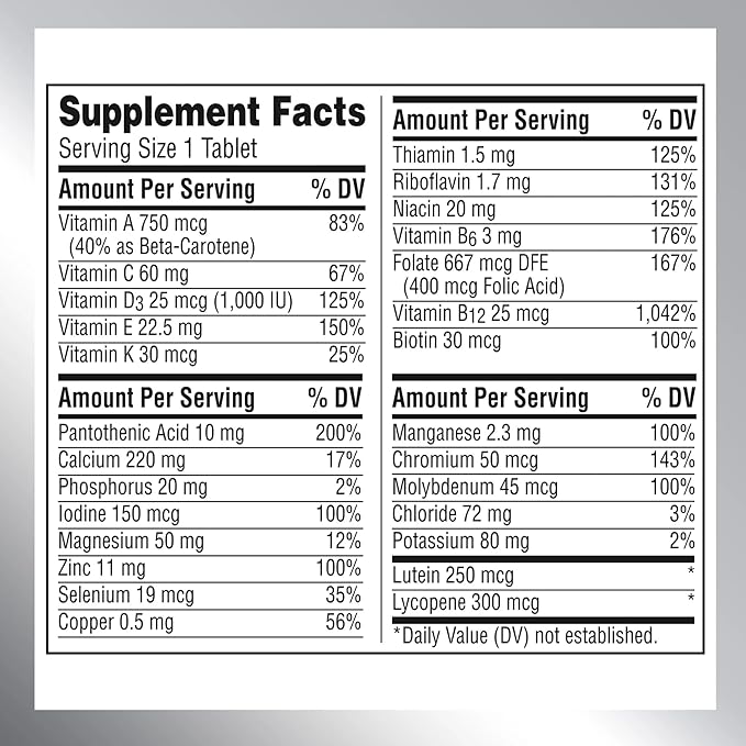 Centrum Silver Adults 50 Plus Vitamins, Multivitamin Supplement, for Men and Women, 125 Count (Pack of 1)