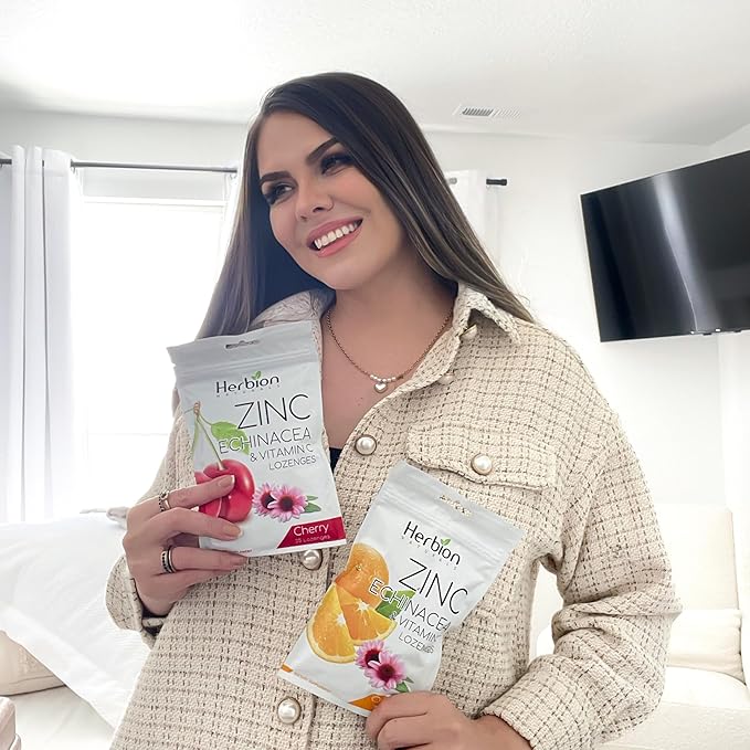 HERBION Naturals Zinc, Echinacea & Vitamin C Lozenges 25 CT - Dietary Supplement for Adults & Children 5+ - Promotes Wellness for The Whole Family (25 Count (Pack of 1), Orange)