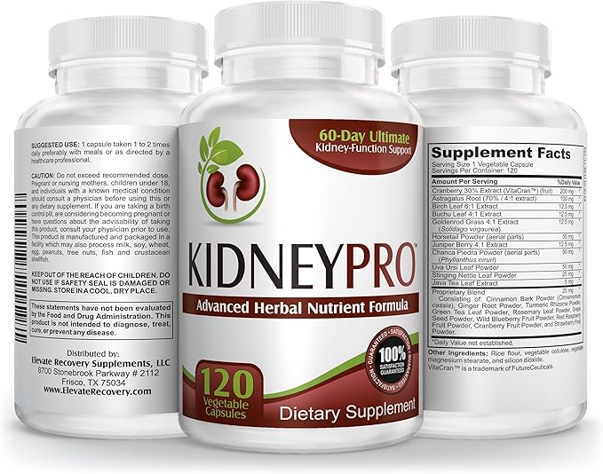 Kidney-Pro: with 21 Kidney Health Supplements in 1 Formula (Total Kidney Support),120 capsules.