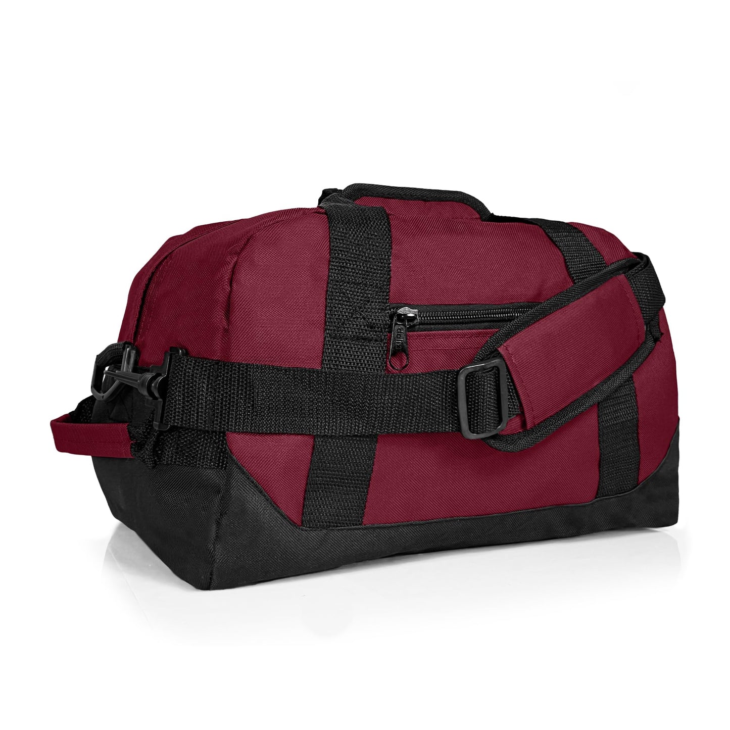 Dalix 14" Small Duffle Bag Two Toned Gym Travel Bag in Maroon
