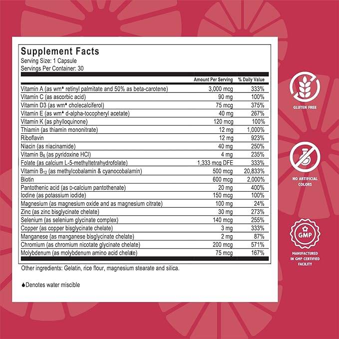 Celebrate Vitamins CelebrateONE, Iron Free - One A Day Bariatric Multivitamin, Essential Vitamins & Minerals - Gastric Bypass & Sleeve Gastrectomy Supplement (30 Capsules)