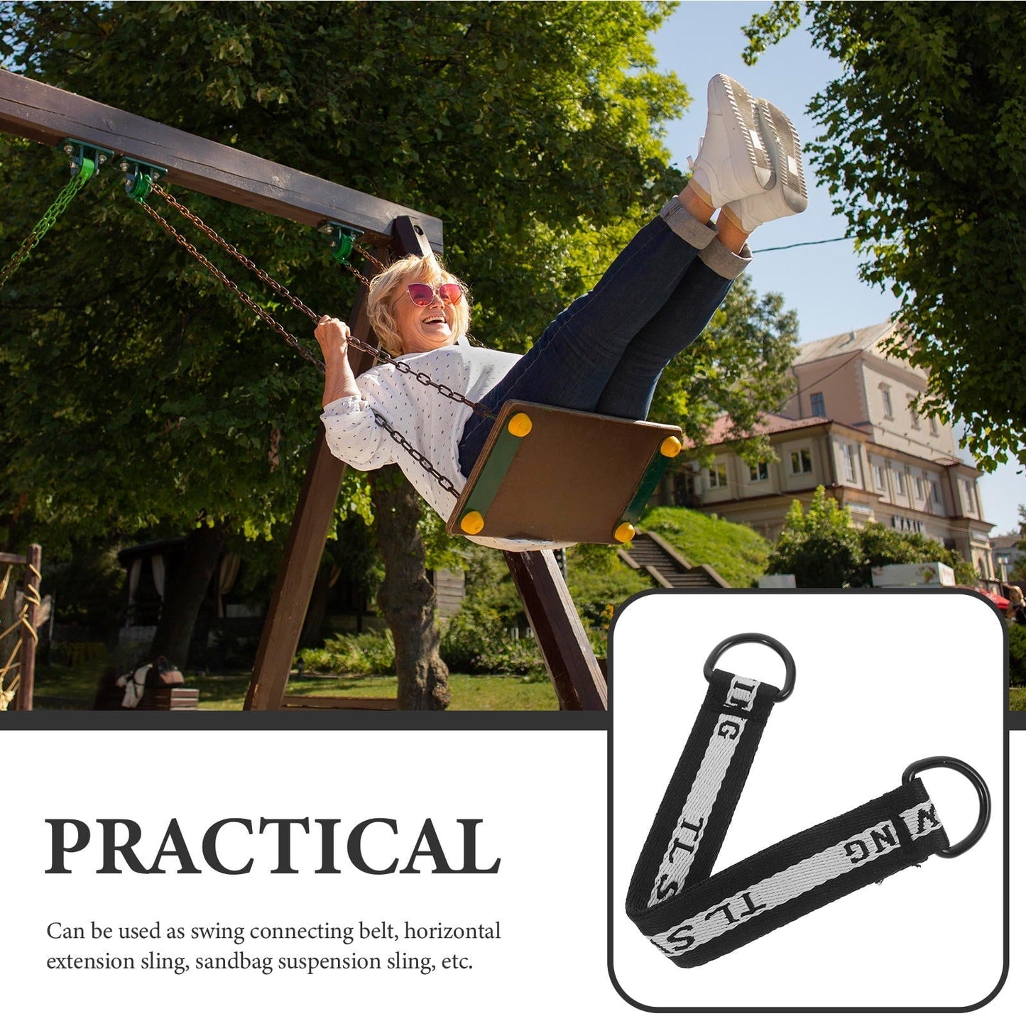 HONMEET Iron Safe to Use Swing Connecting Strap Heavy Duty for Hammock Outdoor Equipment 1Pack