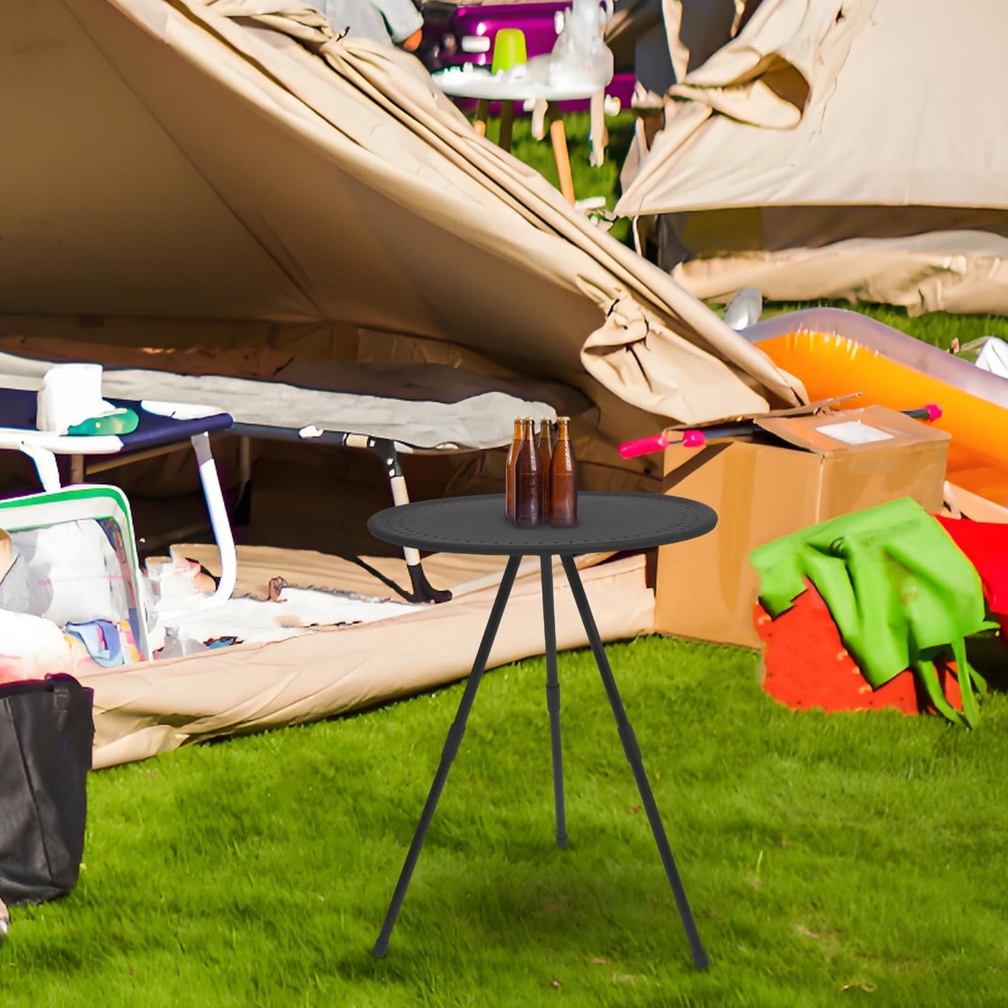 IDEANATEGRATE 1Pack Compact Hiking Table 19.3In Height Adjustable Range for Home Use and Picnics