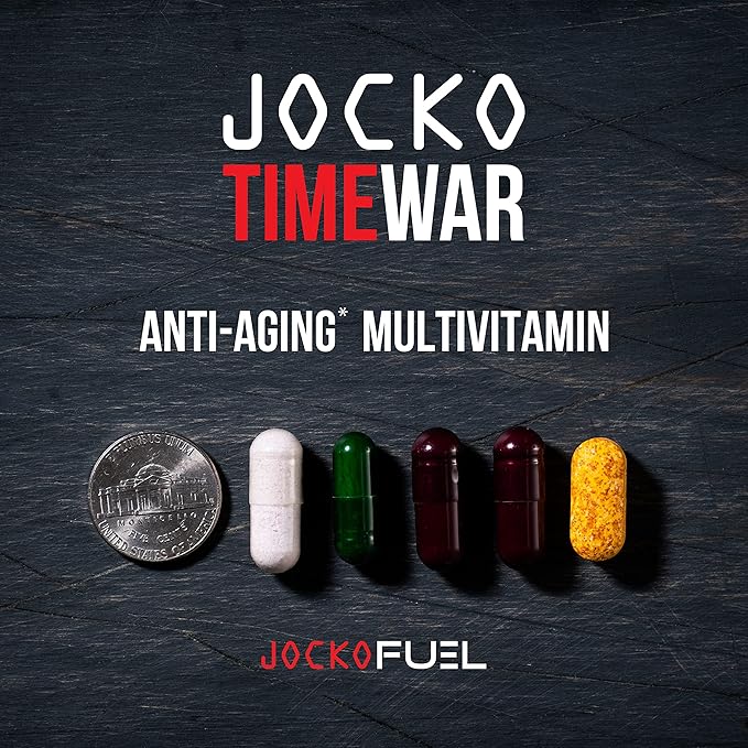 Jocko Fuel TIME WAR - Multivitamin for Men & Women. NAD Supplement for Healthy Aging, Heart, Bone, & Eye Health. Essential Vitamins and Minerals, Supports Stress Relief + Energy Levels - 30 Day Supply