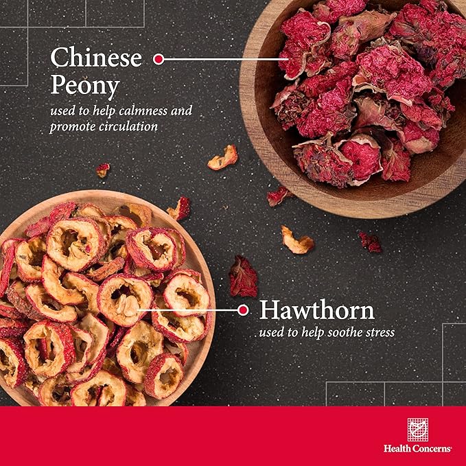 Health Concerns Calm Spirit - Stress Relief Supplement for Men & Women - Herbal Calming Support - Eases Tension & Nervousness - Magnesium, Hawthorn, Chinese Peony & More - 90 Capsules