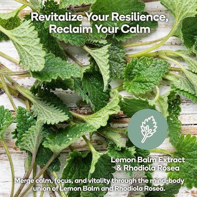 Calm - Natural Stress Relief & Mood Support Supplement - Ashwagandha, Lemon Balm, L-Theanine - 60 Vegan Capsules (Calm)