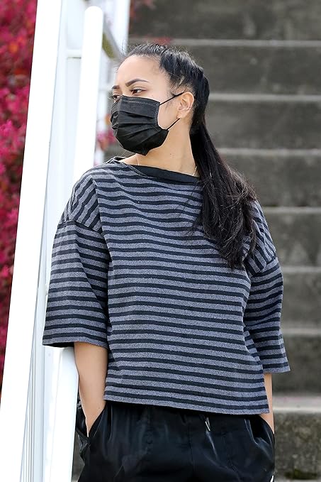 Cranberry USA C2900K Cranberry Carbon Earloop Face Masks, Black (Pack of 50)