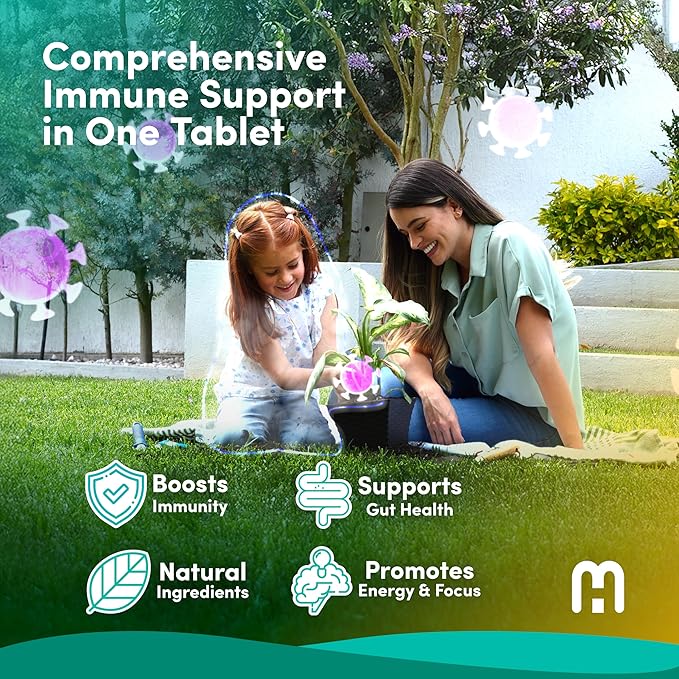 Immune Support Supplement for Kids –Vitamin D, Tiger Milk Mushroom, Colostrum, Prebiotic -Complete Gut & Immune Boost, Natural Respiratory Immune Support for Kids & Toddler–60 Tasty Chocolate Chewable