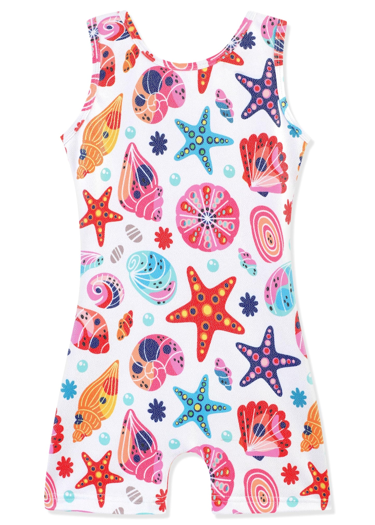 HOZIY 5t Gymnastics Leotards for Girls Size 5-6 Years Sea World Orange Shell Starfish White Tumbling Outfits Dance Clothing Clothes Toddlers Sparkle Glitter