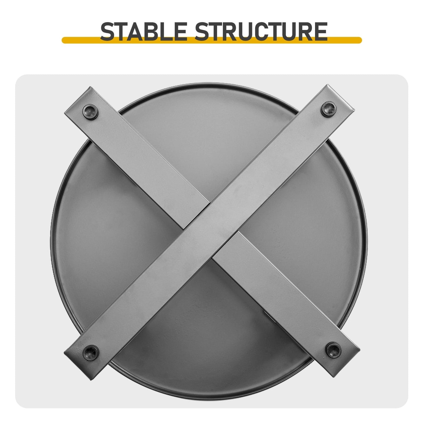 Buytoshop Outdoor Metal Round Side Table, Weather Resistant Patio End Table,Grey