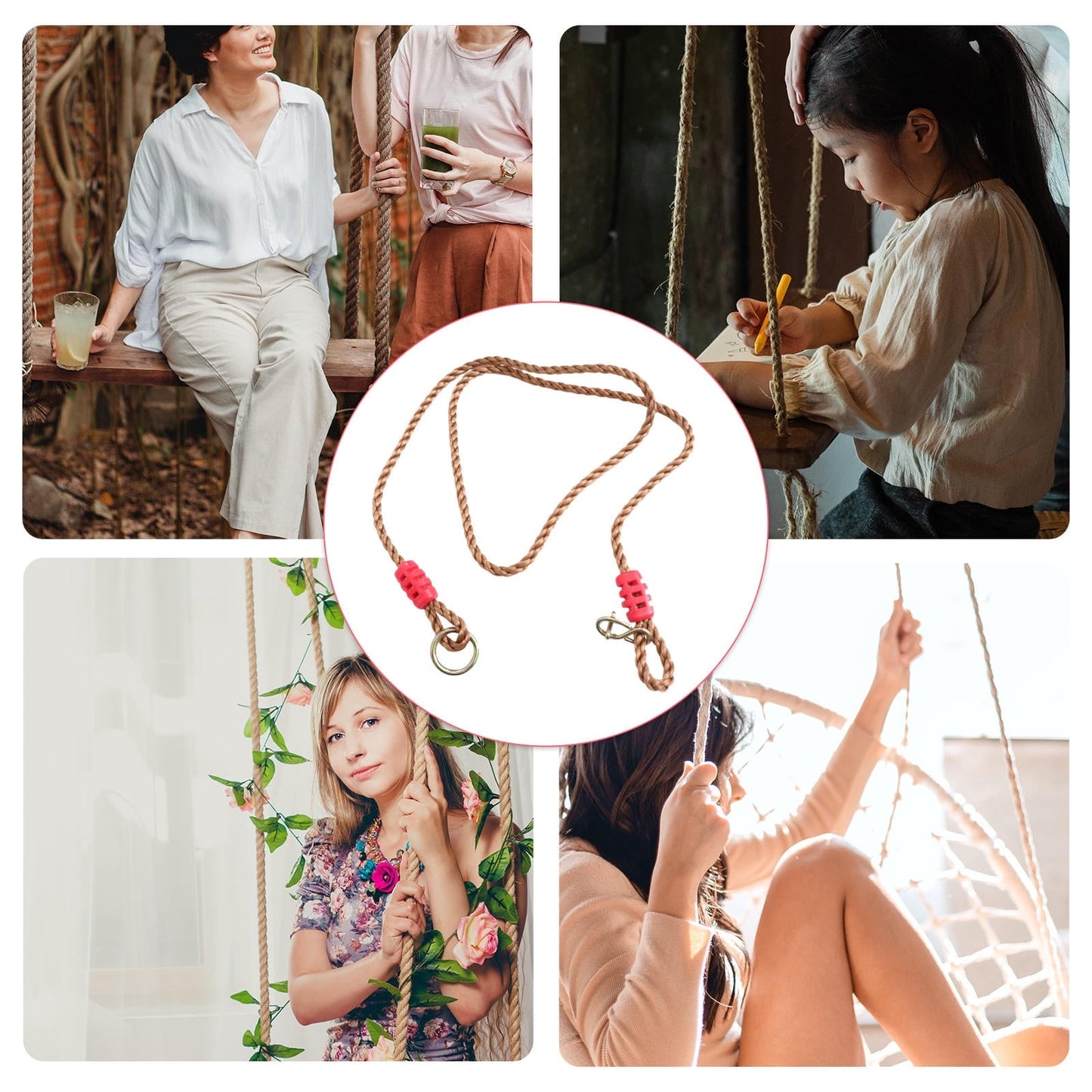 IBASETOY Tree Support Strap Kit Adjustable Hammock Straps Khaki 1Set