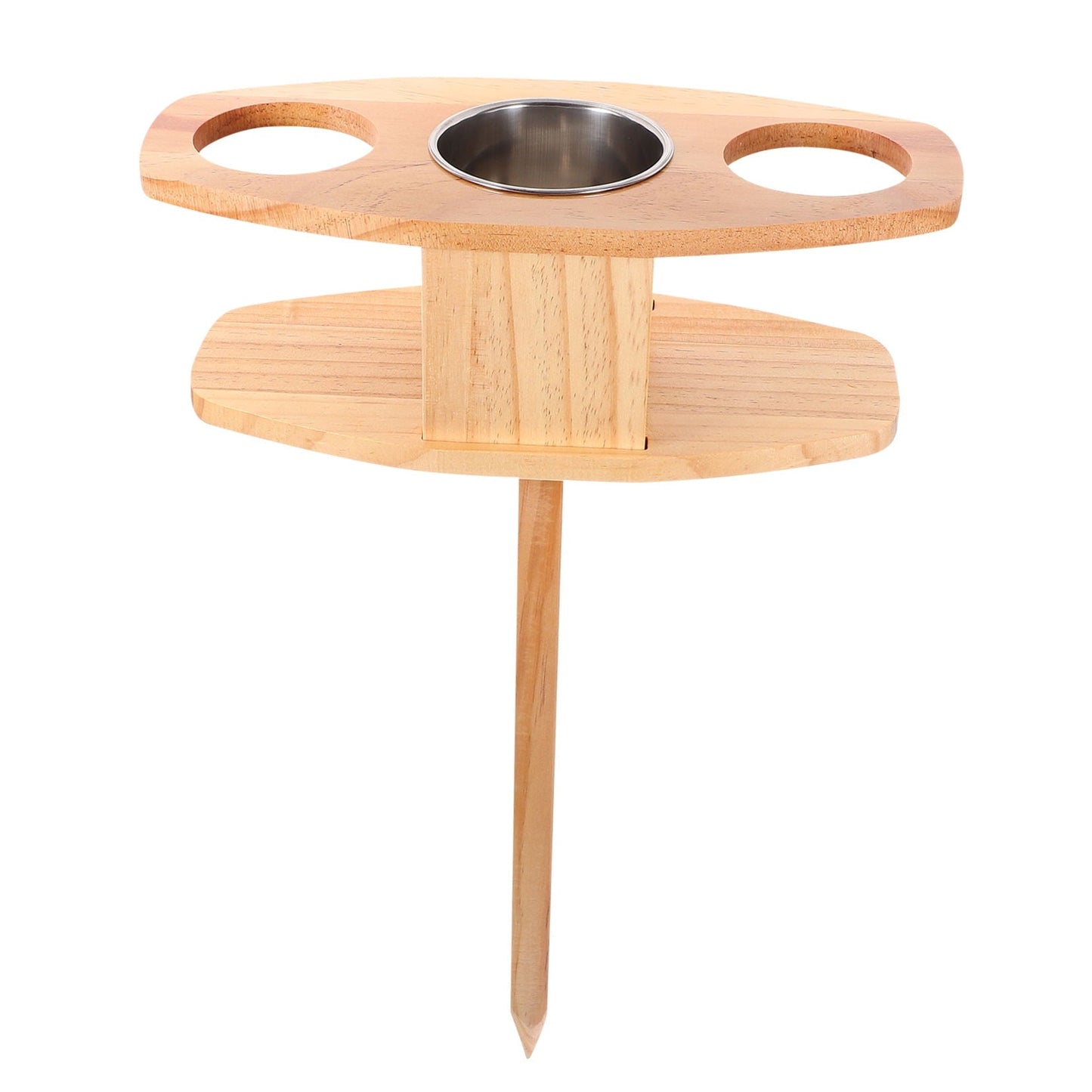 KALLORY 1Pack Folding Table Patio with Wood Material Rectangular Shape Portable for Camping 11.8x12.9x6.7in