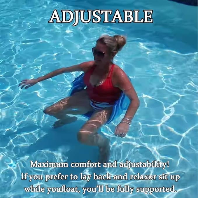 Civilizek Water Recliner, Grandfloats Float-N-Fold Water Chair, Civilized 3-in-1 Floating Chair One Float, Endless Relaxation, Waters Recliner Beach Chairs for Sitting in The Waters Swim,Black