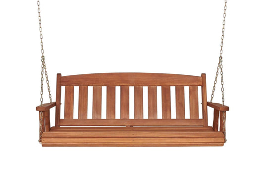 Amish Heavy Duty 800 Lb Mission Treated Porch Swing with Hanging Chains (5 Foot, Cedar Stain)