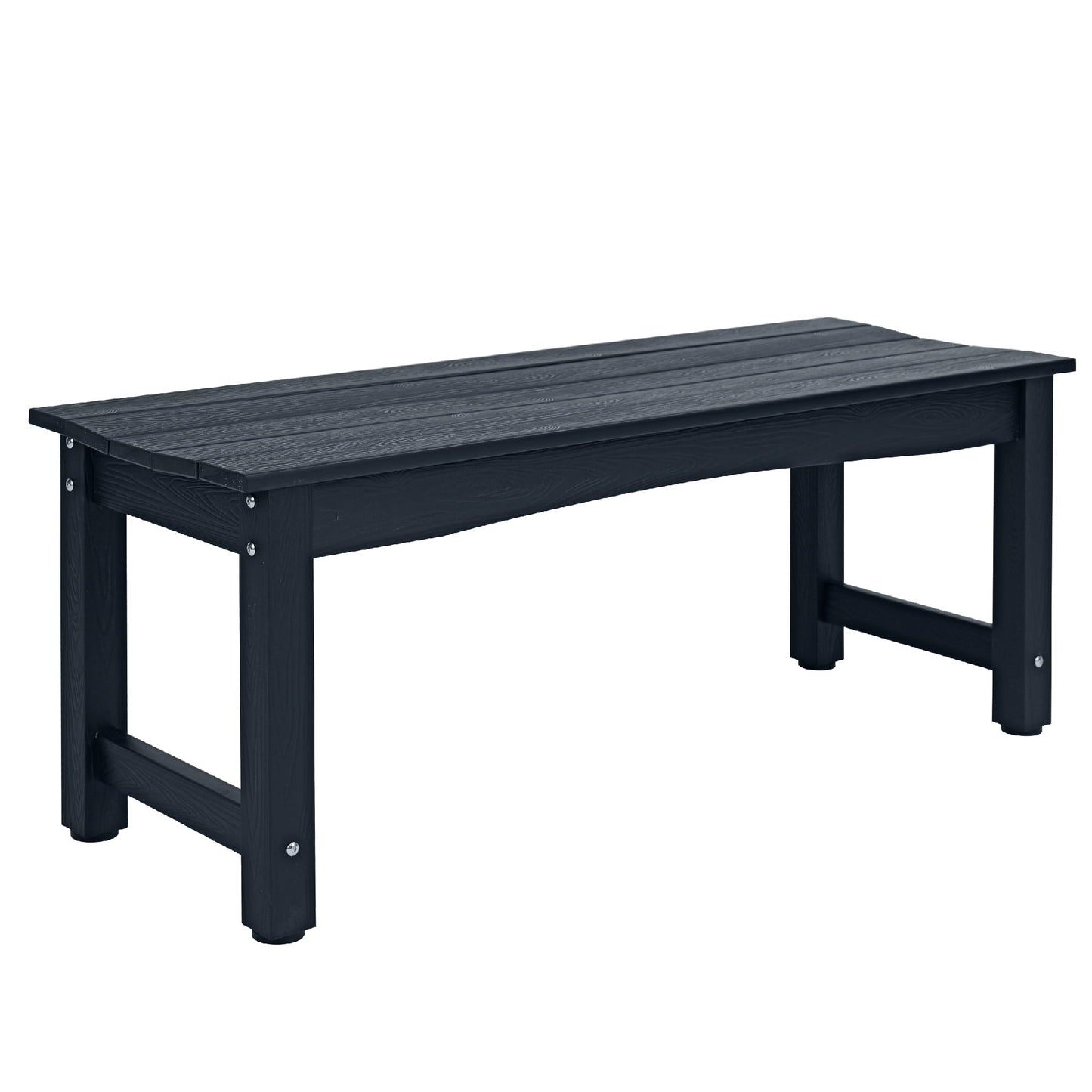 Bstjewey Outdoor 2-Person Patio Bench, Poly Lumber, Teak Wood Grain