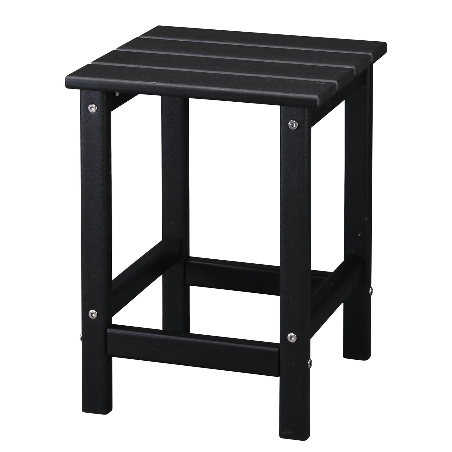 Buytoshop Outdoor Patio Square HDPE Side Table,Black