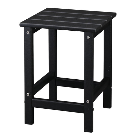 Buytoshop Outdoor Patio Square HDPE Side Table,Black