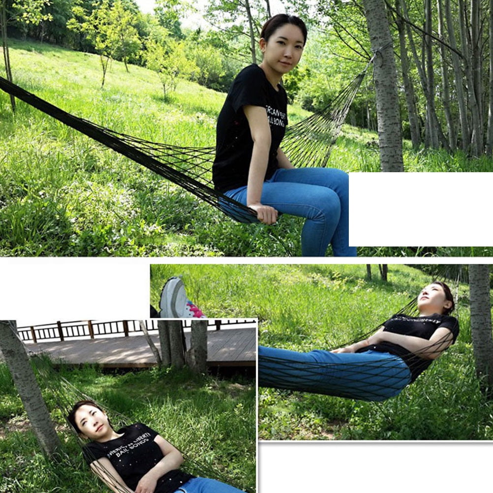 CIMAXIC 1Set Portable Hammock in Green Polyester and Nylon for Outdoor Camping 90.55x31.5x0.22in